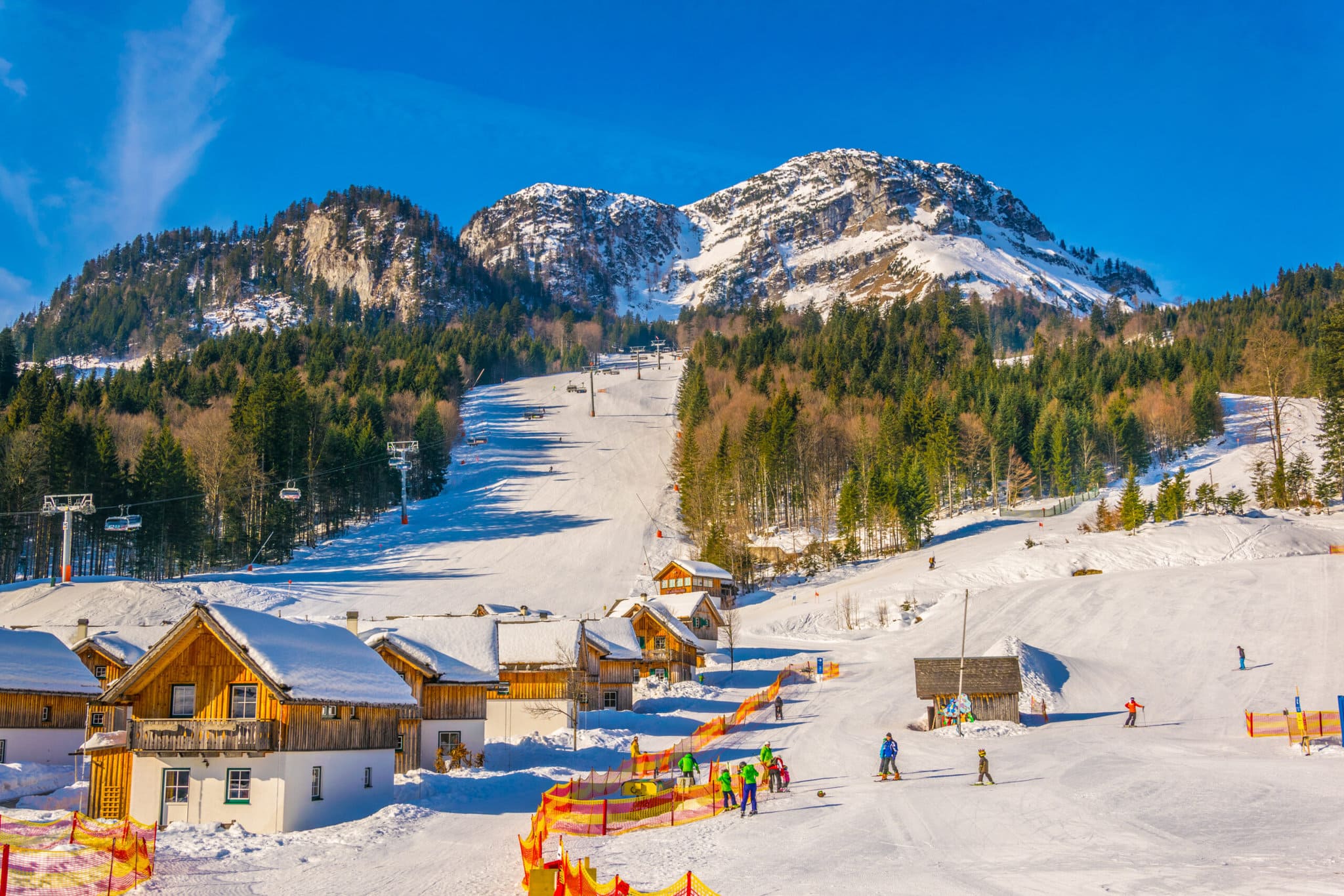 Skiing slopes of Bad Aussee in Austria..