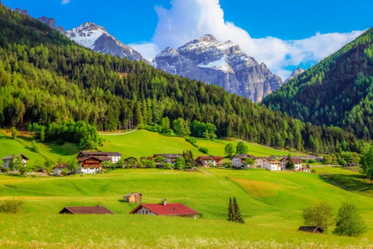 Alpine farm in Green Stubai valley near Innsbruck, Tyrol, Austria